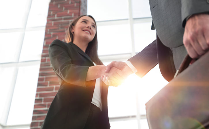 Frau Mann Handschlag